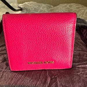 Michael Kors Vibrant Pink Leather Wallet